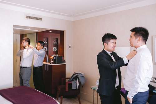 Groom Getting Ready
