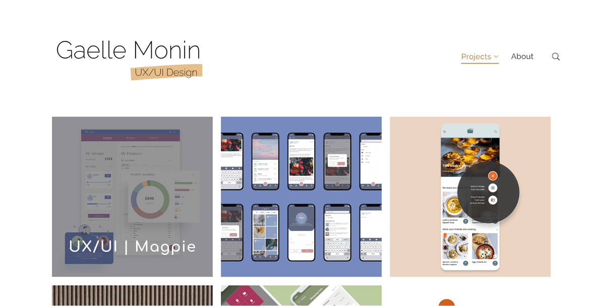 Gaelle Monins UI/UX-Portfolio-Website