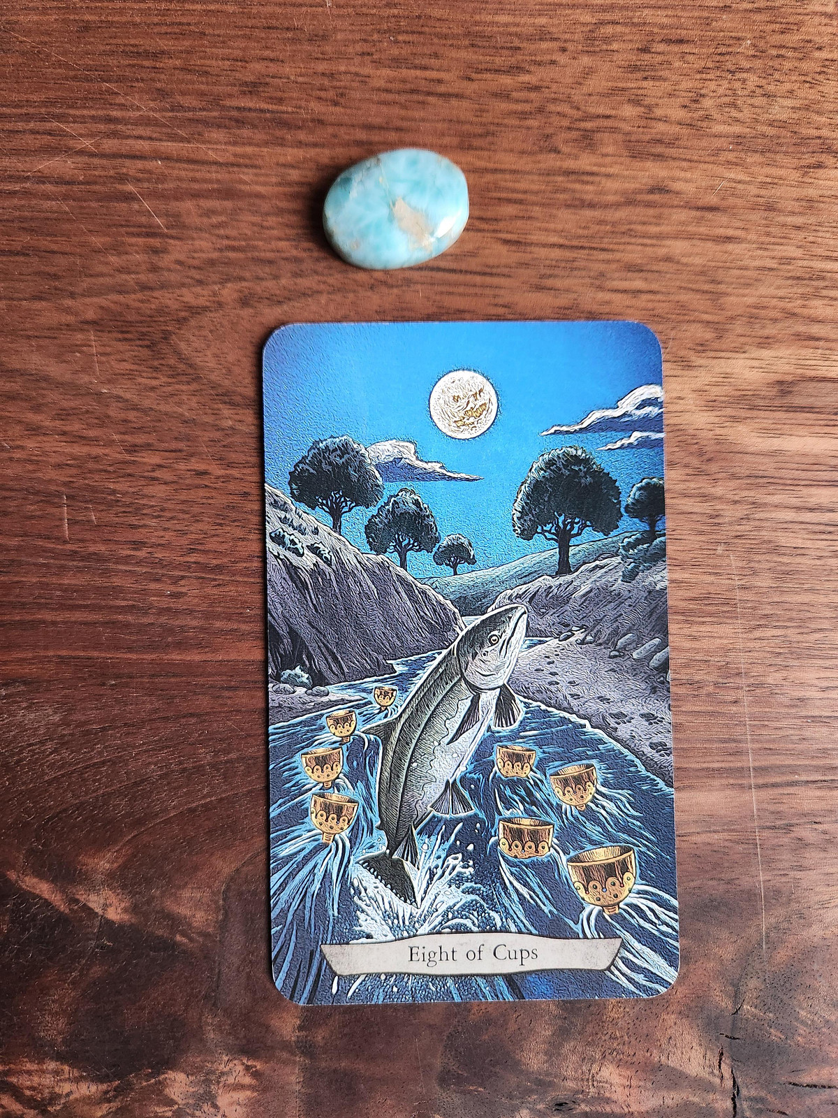 Larimar and the Eight of Cups Card