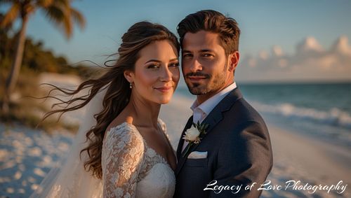 Romantic couple at an Amelia Island beach wedding in Jax FL by Legacy of Love Photography.