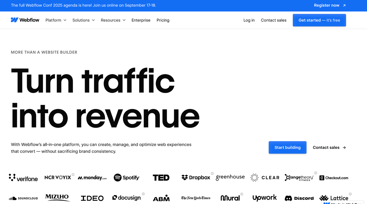 página inicial do fluxo da web