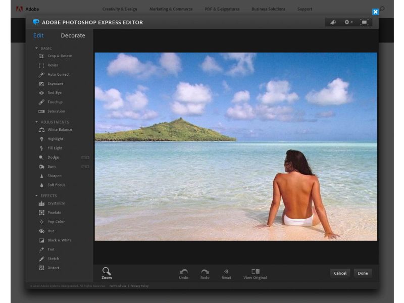 Photoshop Express: herramienta de edición de fotografías sin código