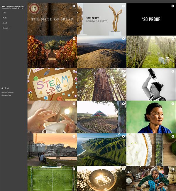 Matthew Pendergast Portfolio Website Examples