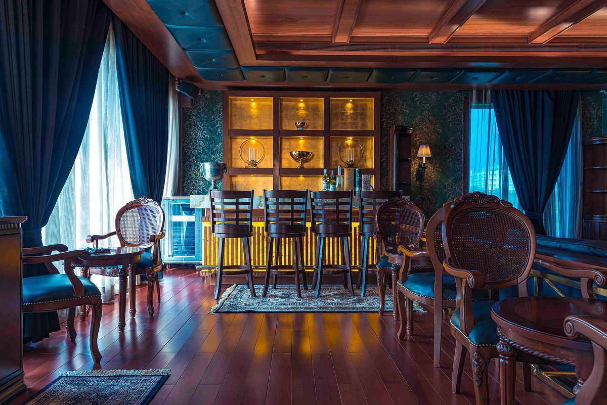 Interior view of the residential flat, Bar in the house