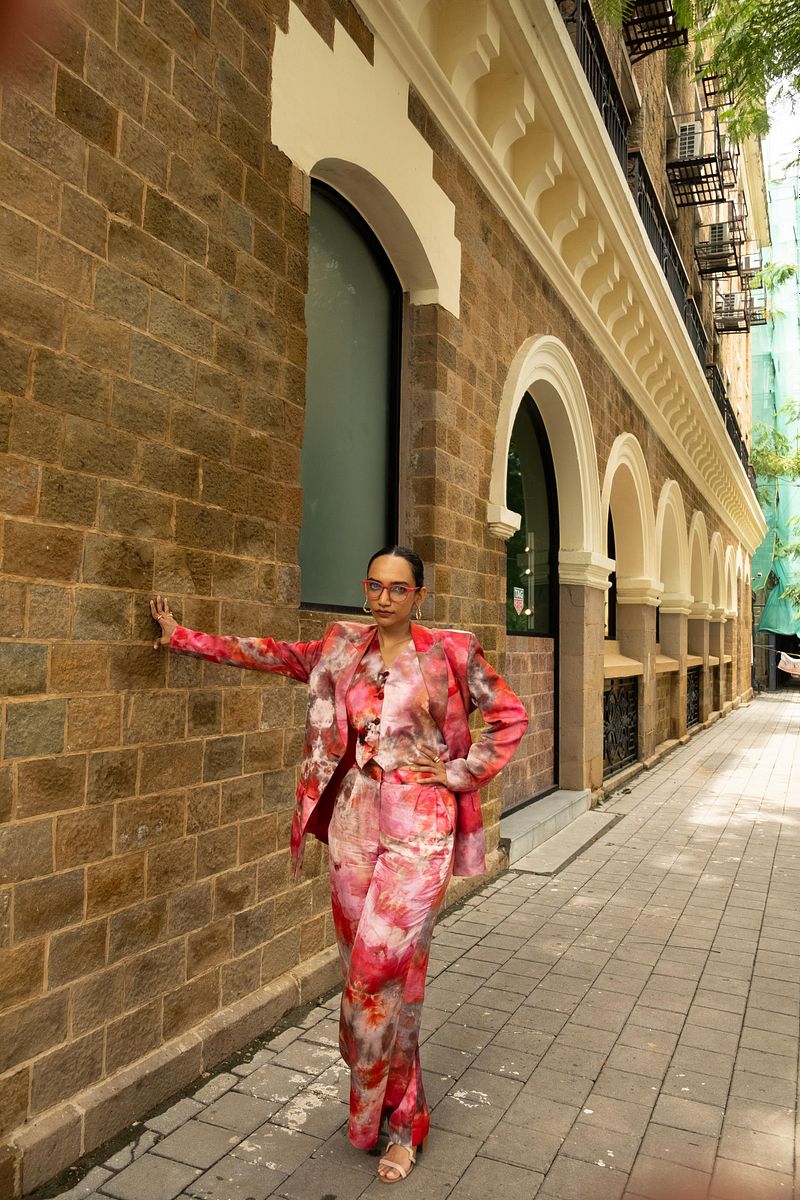 Linen Satin Trouser - Scarlet Sky