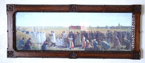 hand carved picture frame with gothic elements, flowers, leaves, and beads