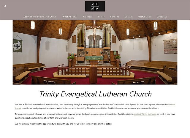 Przykłady witryn internetowych Trinity Evangelical Lutheran Church Portfolio