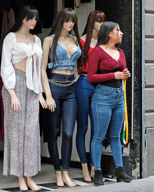 Woman and Mannequins