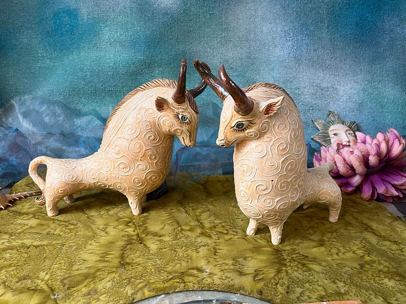 Pair of Cretan Bulls