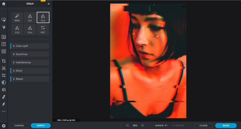 Pixlr - Glitch Effect Using AI