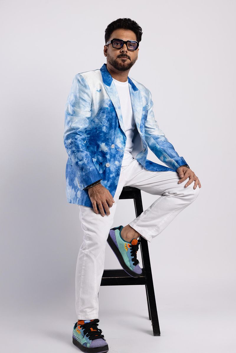 Single Breasted Blazer - Summer Sky