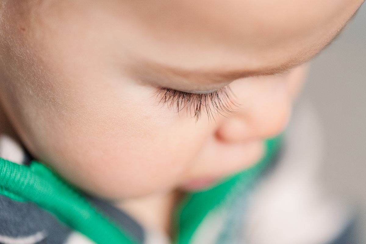 up-close of baby face showing eyelash details Cranberry Township, PA
