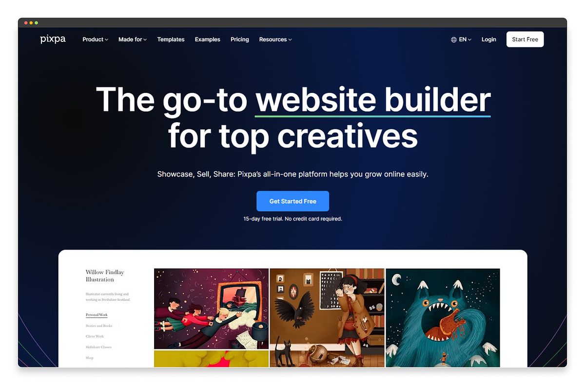 Pixpa website builder