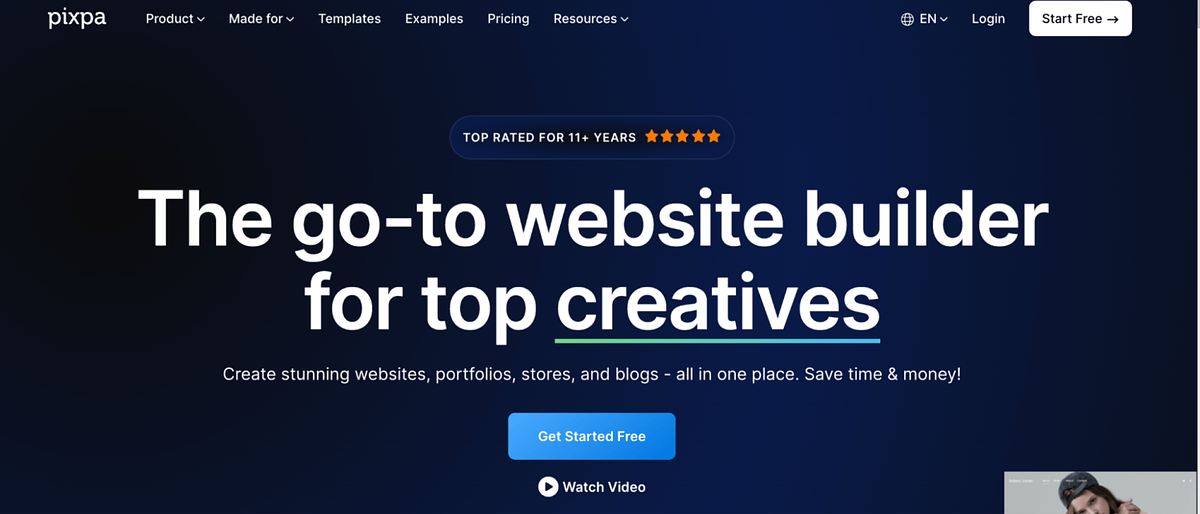 Capture d'écran de Pixpapage d'accueil de