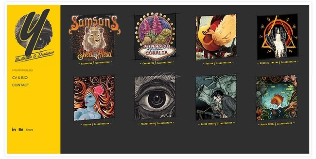 Site du portfolio Yancke Van Tonder Illustrator