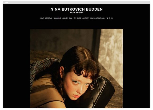 Sito web del portfolio di truccatori di Nina Butkovich Budden