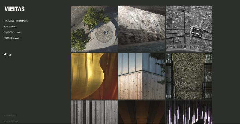 stile griglia sito web portfolio architettura