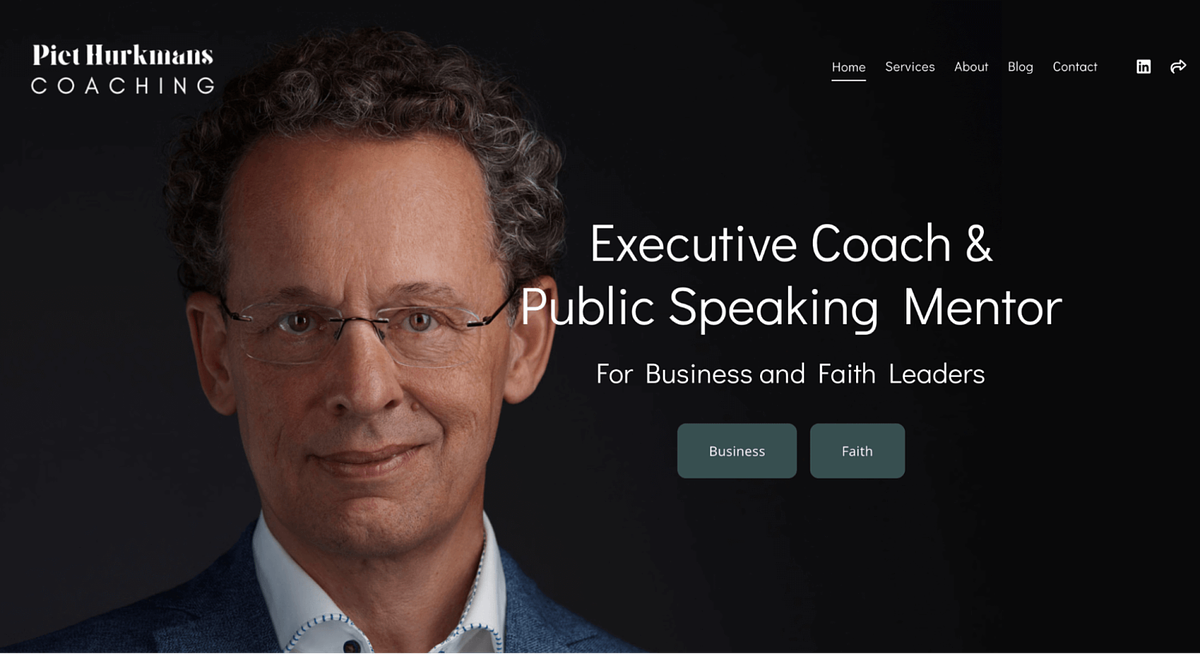 Sito web di coaching di Piet Hurkman
