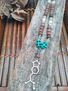 Molecule skull necklace