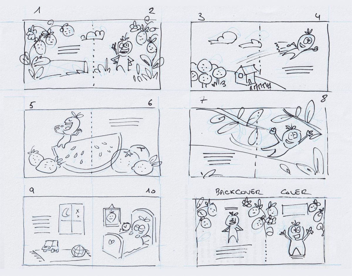 poetzarelli, schets, layout, kinderboek maken, veganboost