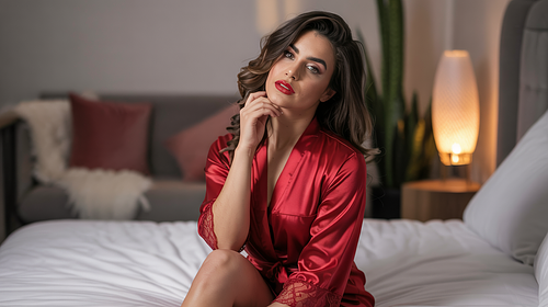 Empowering boudoir portrait with confident pose and soft lighting