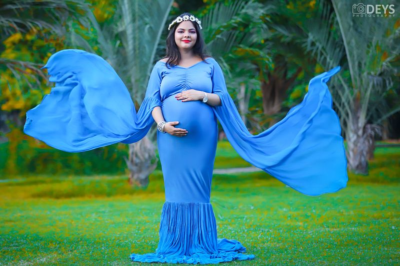 DP011 - Sky Blue Body Fit Gown