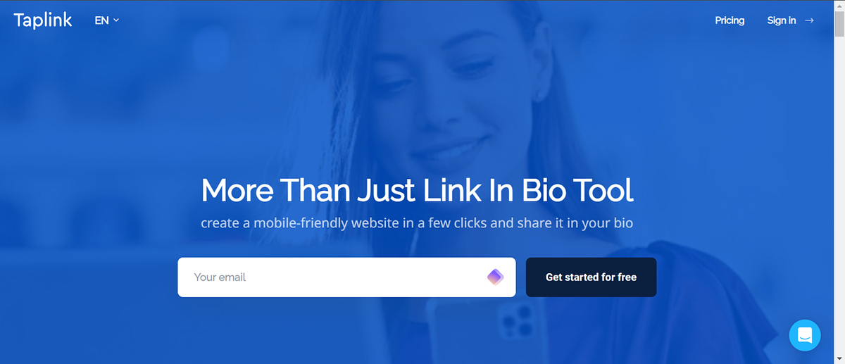 Taplink home page