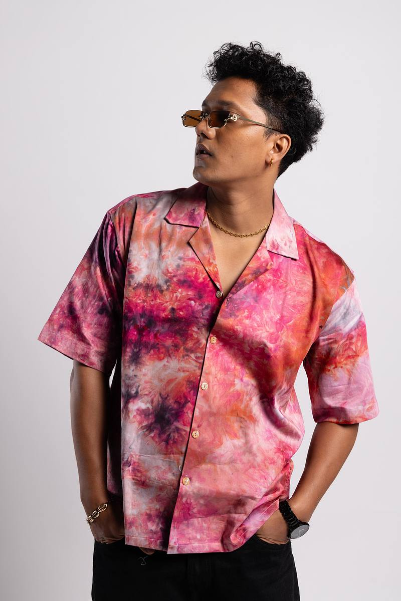 Cuban Collar Shirt - Rosé Hour