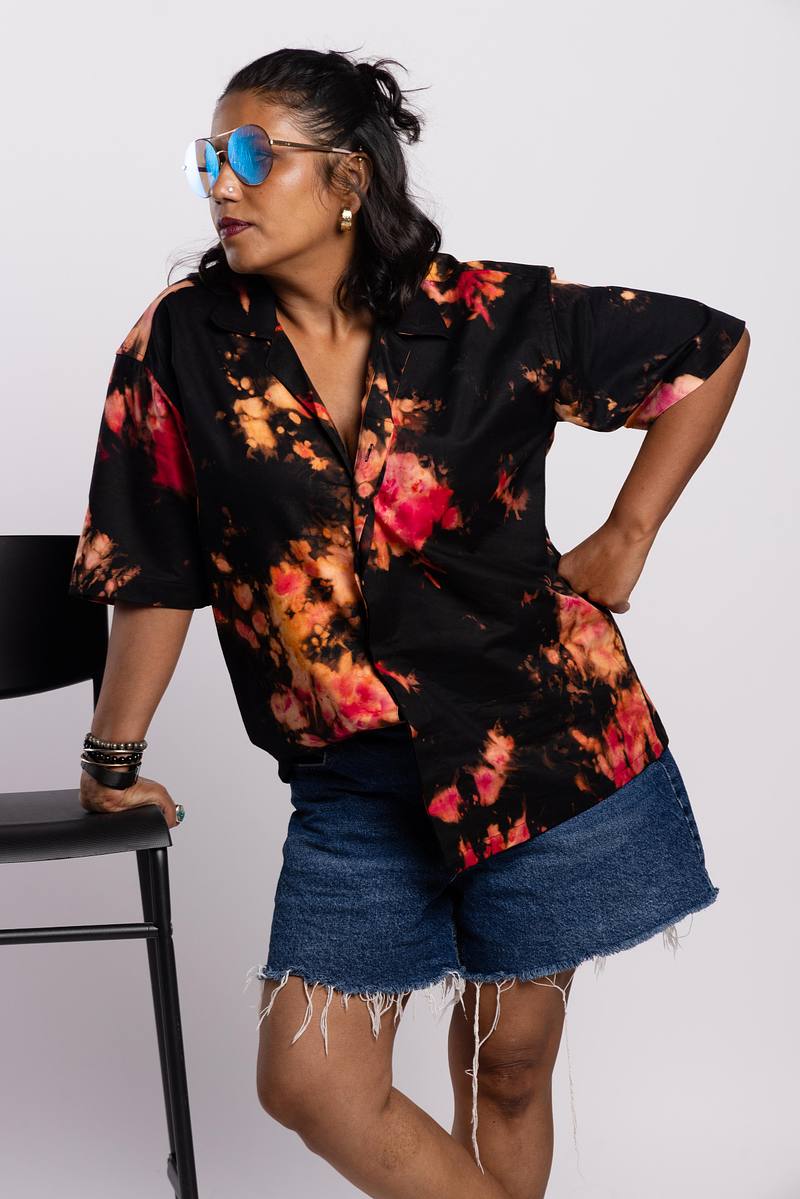 Cuban Collar Shirt - Eclipse Night
