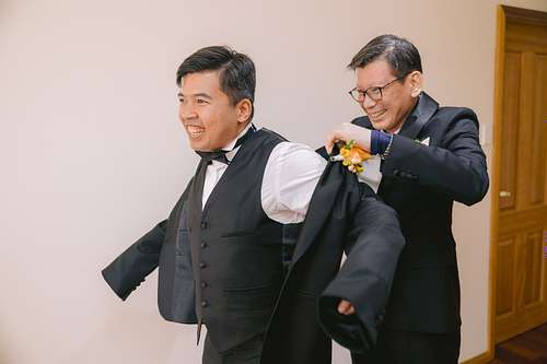 Groom Getting Ready