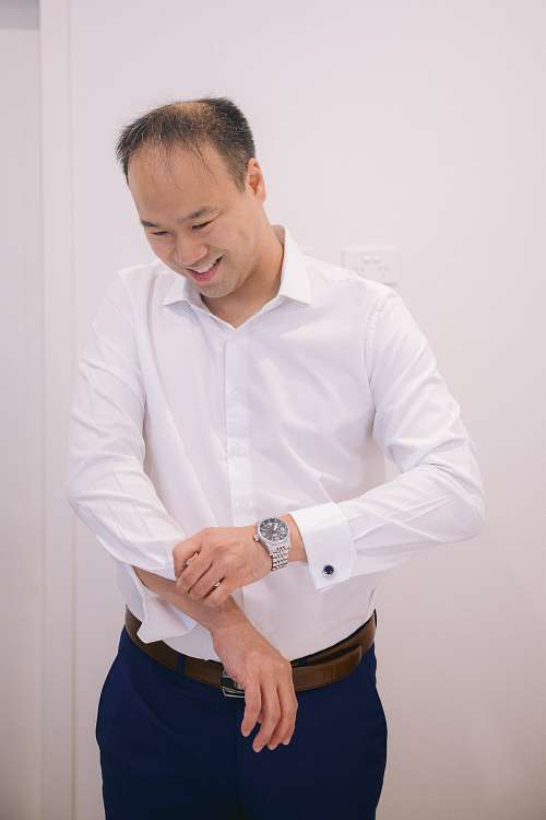 Bride and Groom Getting Ready