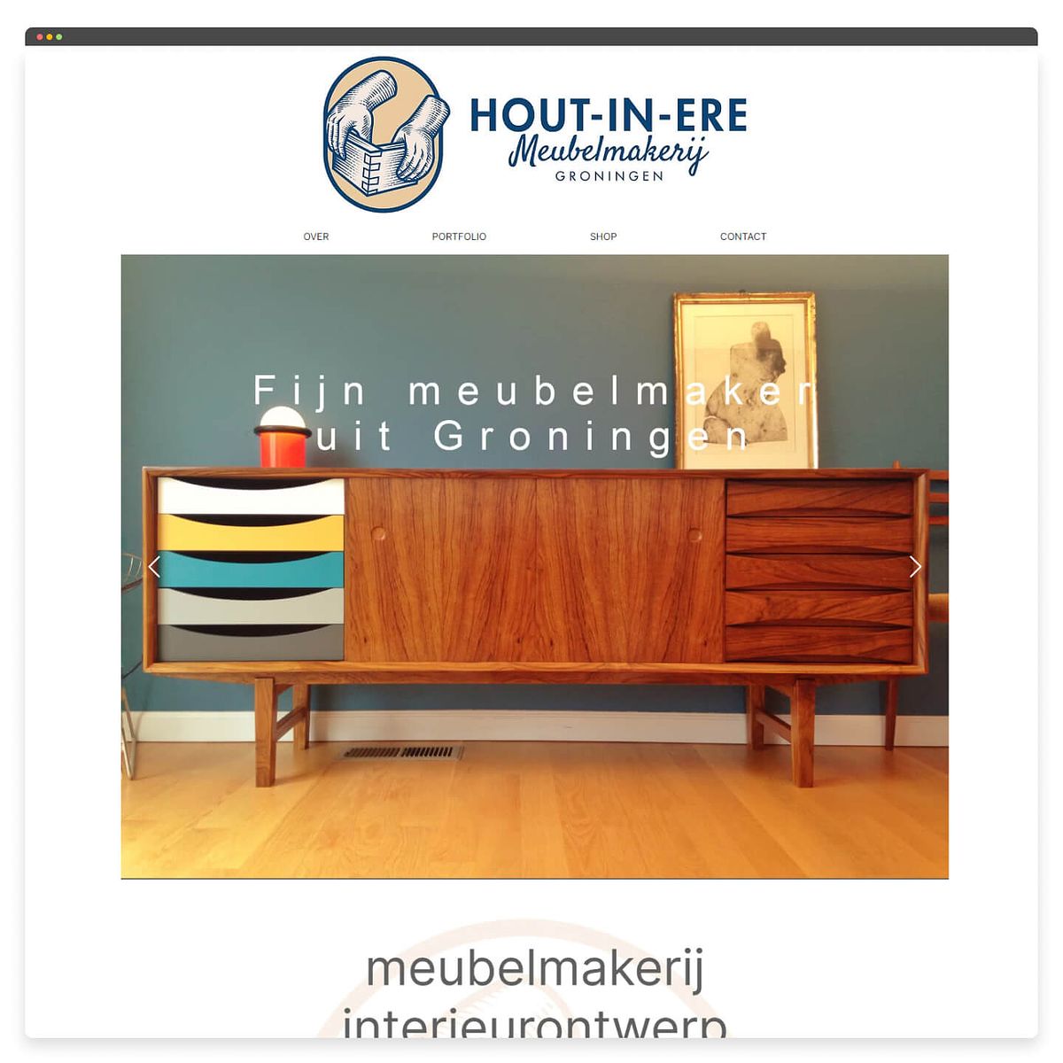 Ontwerp van website voor houtbewerking