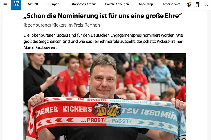 Ibbenbürener Kickers für den Deutschen Engagementpreis nominiert