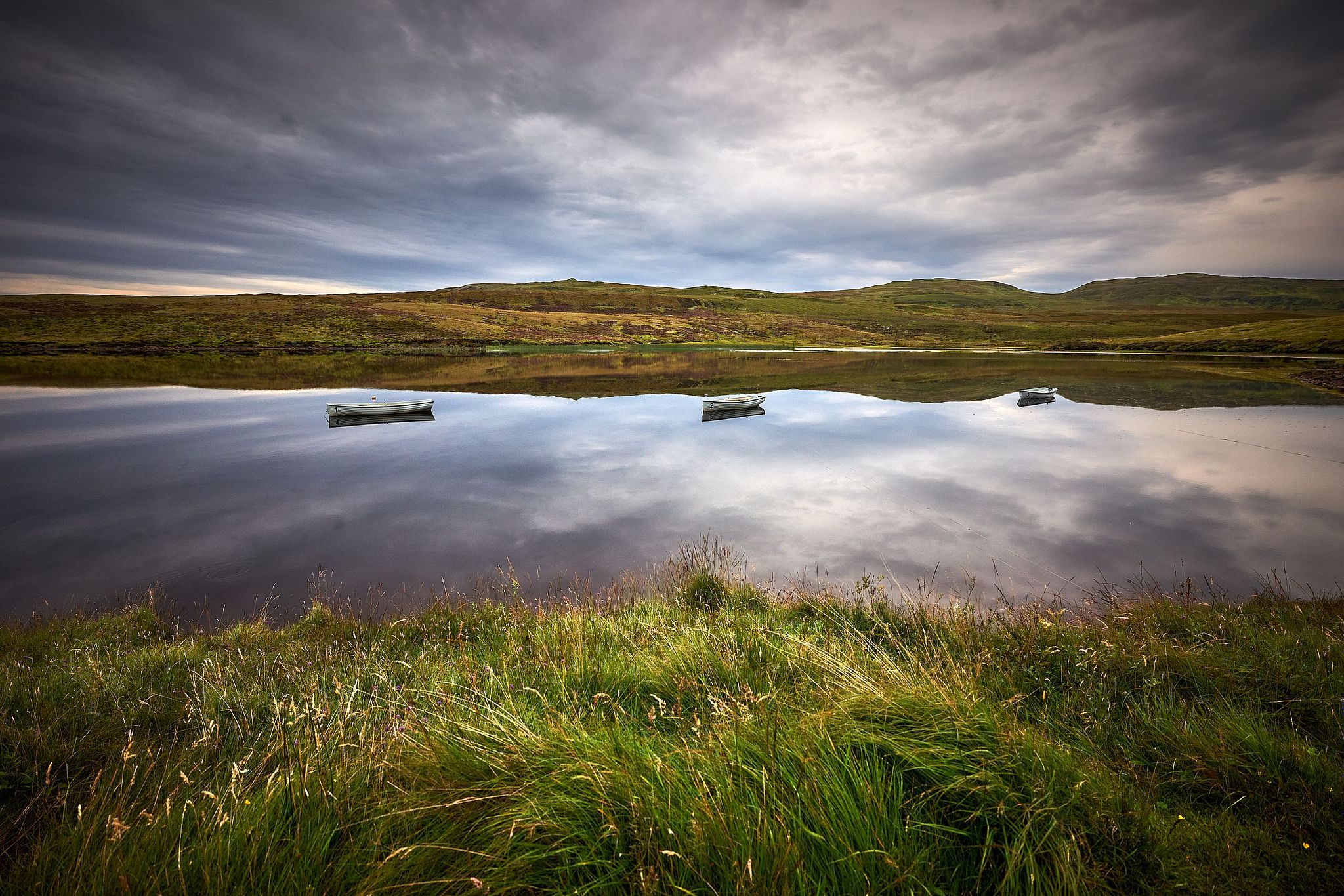 Idle Boats on Loch Leathan - Isle of Skye, Scotland