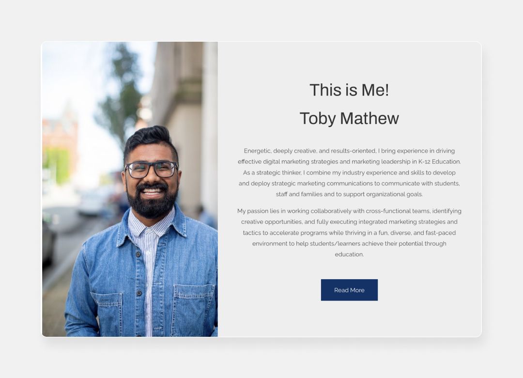 Image of Toby Mathew's resume website