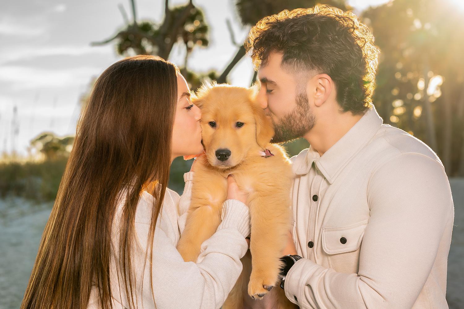 Couple at Hunting Island State Park with dog