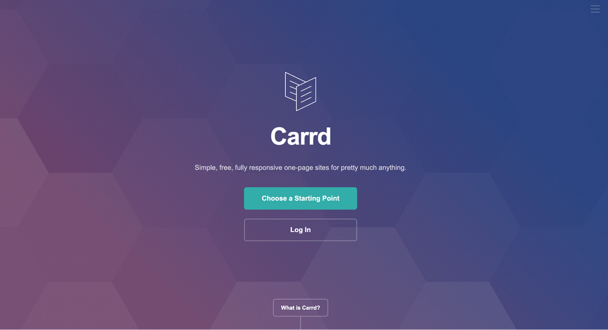 Carrd website builder homepage