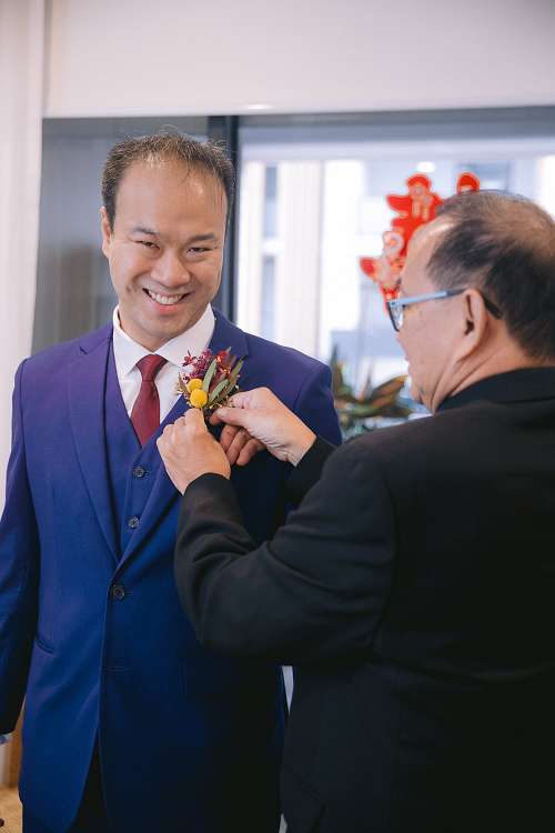 Bride and Groom Getting Ready