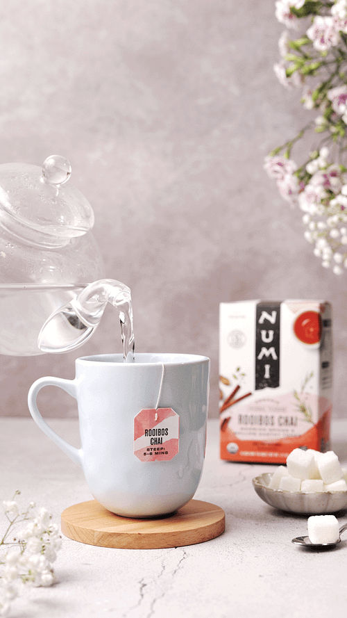 Cinemagraph of hot water pouring into a mug