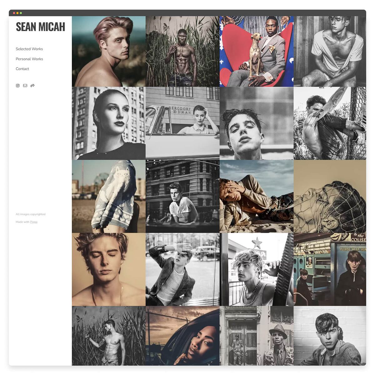 Sean Micah Portefeuille de mode Conception de sites Web