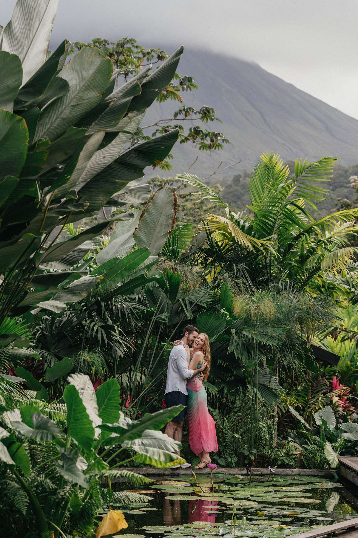 Photographer capturing engagement at Nayara Springs Costa Rica