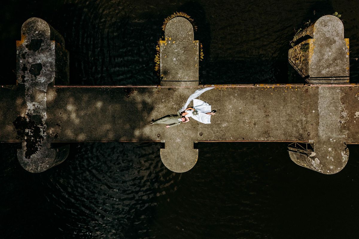 Trouwfotograaf Brugge - Drone foto tijdens huwelijk