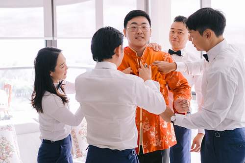 Groom Getting Ready