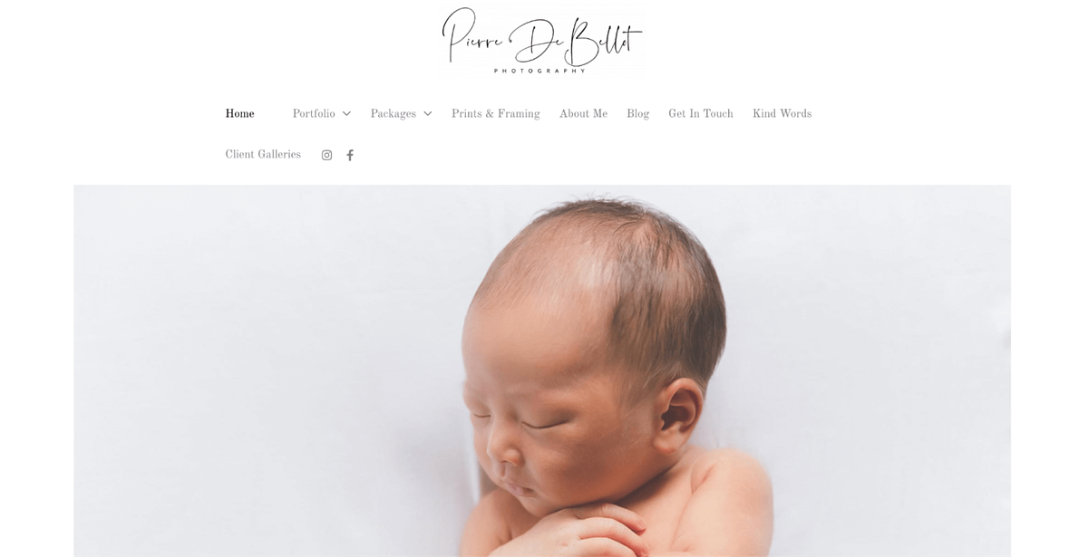 Pierre Debellot's newborn photography portfolio website
