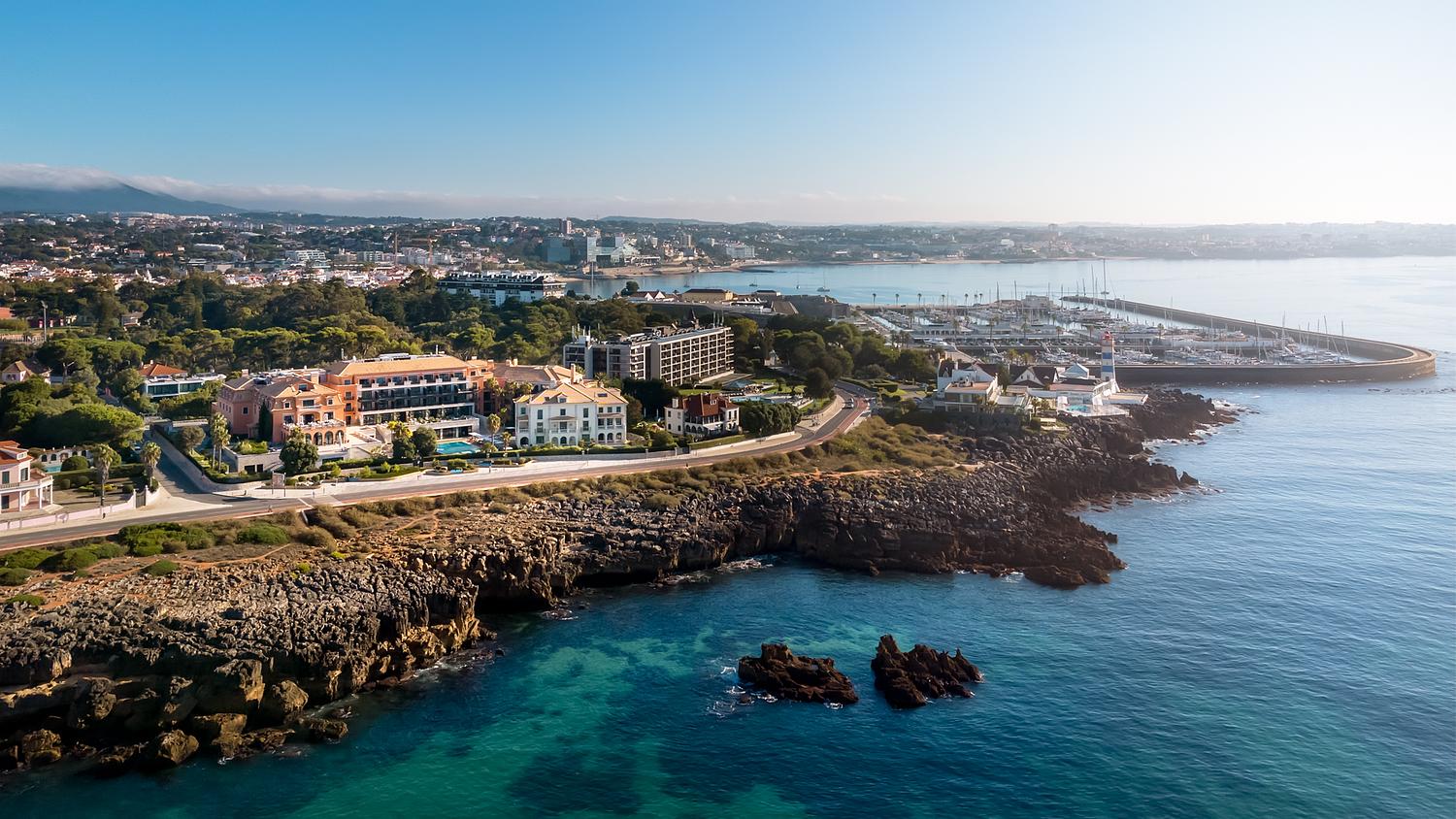 Fotografia a&eacute;rea hotel de luxo em Cascais - fotografia hoteleira