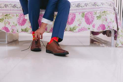 Groom Getting Ready