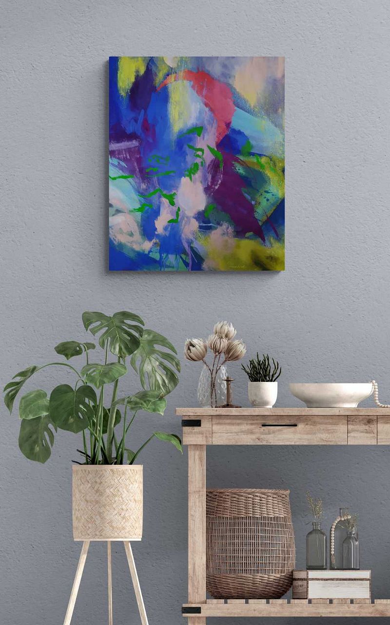 Cercle Rouge, peinture abstraite moyen format