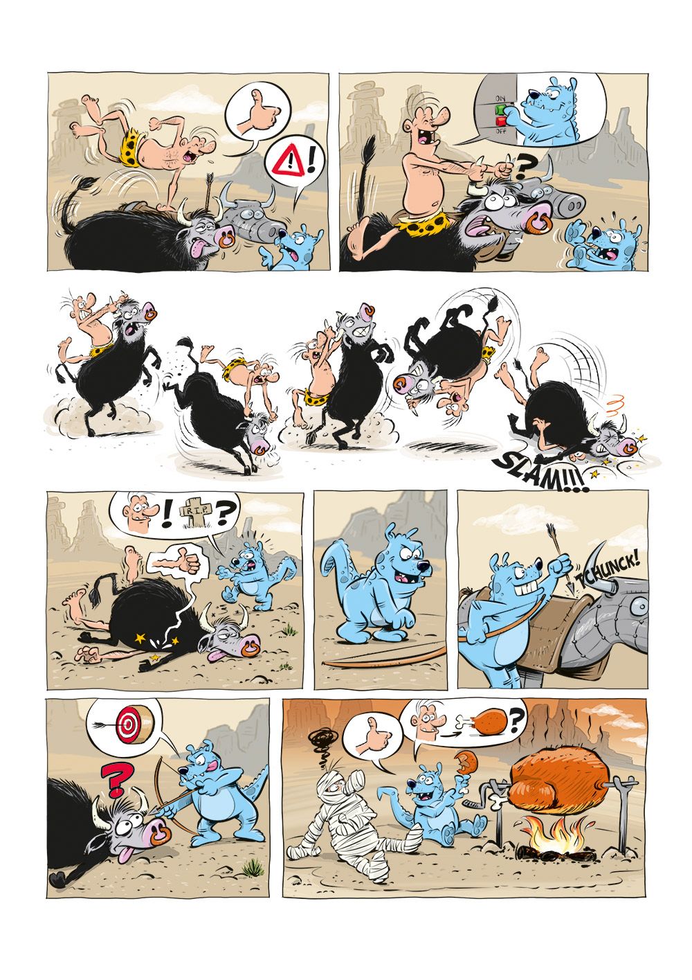 Caztar springt verstrooit op de echte stier... dat wordt een wilde rit.