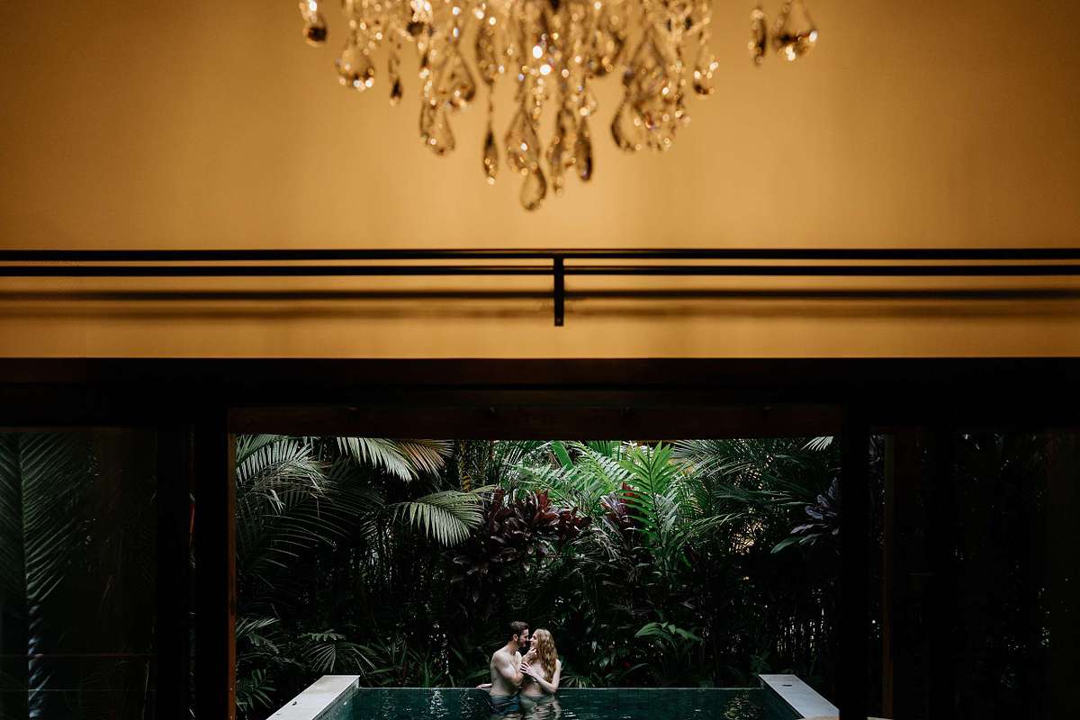 Photographer capturing engagement at Nayara Springs Costa Rica