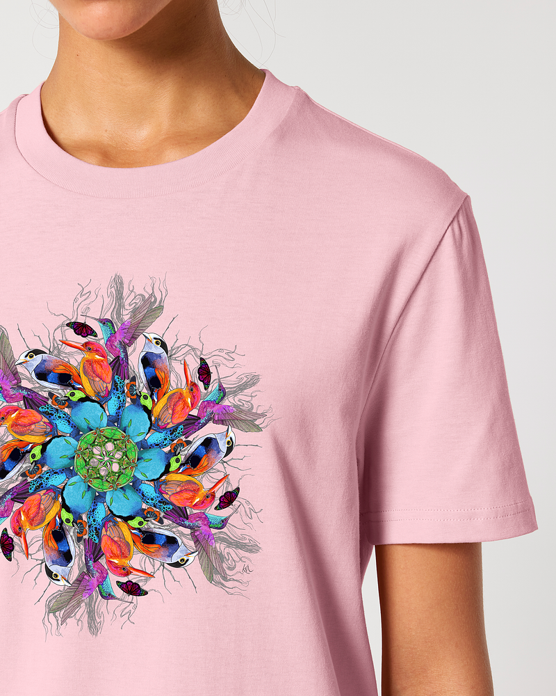 Beautiful Birds Mandala Organic Cotton T-Shirt